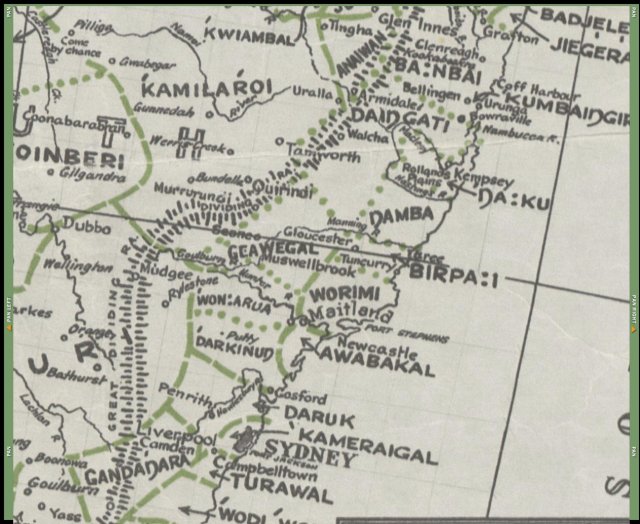 Sydney Aboriginal Tribes Map Norman Tindale Map Of Aboriginal Tribes Of Australia, Darkinung Detail  1940. Nla | A History Of Aboriginal Sydney